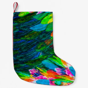 texture of silk fabric. background. colorful fairy small christmas stocking