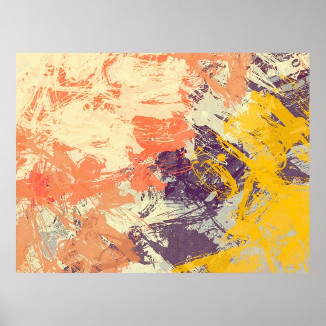 Texture of strokes of coloured paint, blurred spot poster (Front)