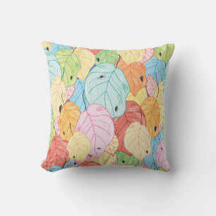 texture of the bright coloured leaves cushion