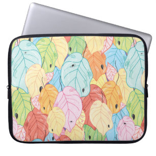 texture of the bright coloured leaves laptop sleeve