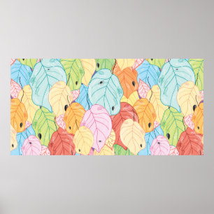 texture of the bright coloured leaves poster