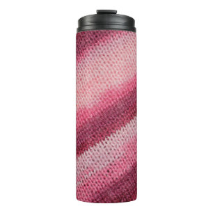 texture of the knitted fabric with an abstract pat thermal tumbler