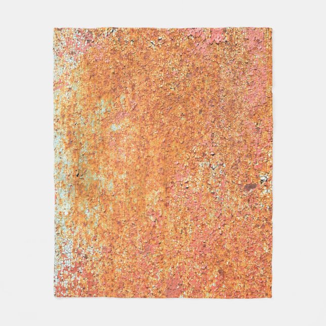 Texture of the old painted metalabstract, age, anc fleece blanket (Front)