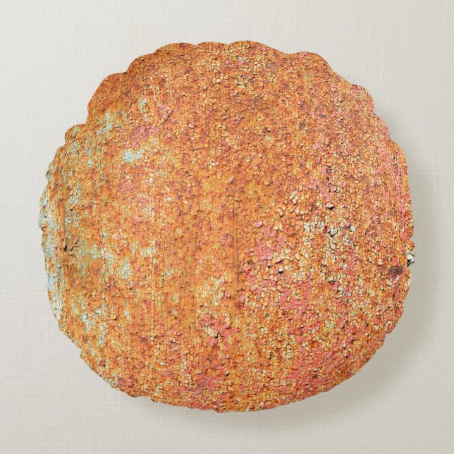 Texture of the old painted metalabstract, age, anc round cushion (Front)