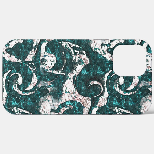 Texture of white spots mixed in aquamarine to cyan Case-Mate iPhone case (Back (Horizontal))