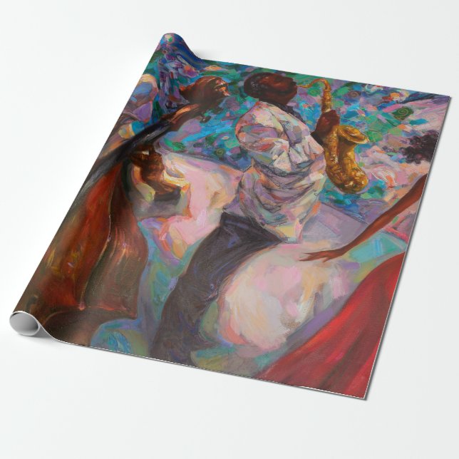 texture, oil painting, art, jazz, blues, tradition wrapping paper (Unrolled)