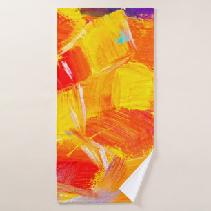 texture oil painting fruit painting colorful flora bath towel