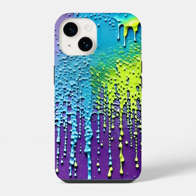 Texture Paint Dripping Explosion Colour Abstract iPhone Case (Back)