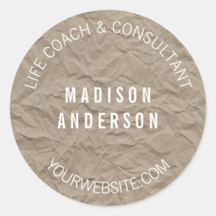 Texture Paper   Minimalist Modern Simple Design Classic Round Sticker