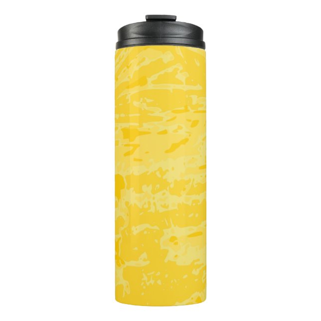 Texture pattern background yellow thermal tumbler (Front)
