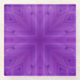 Texture Purple wood pattern Glass Coaster