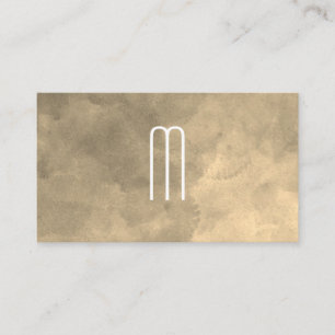 Texture Sepia Watercolor Monogram Business Card