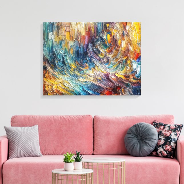 Texture Thick Paint Abstract Canvas Print (Insitu (LivingRoom))