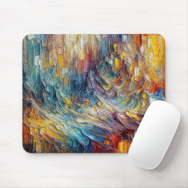 Texture Thick Paint Abstract Mouse Pad (With Mouse)