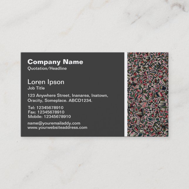 Texture Tone - Faceted Stone Abstract Business Card (Front)