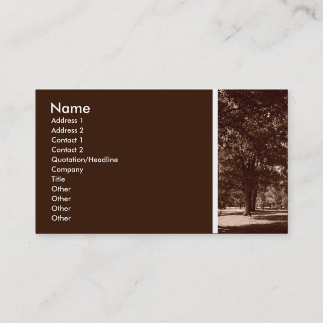 Texture Tone (In the Park) II Business Card (Front)