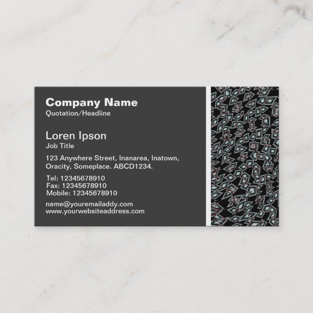 Texture Tone - Inter Faceted Diamond Abstract Business Card (Front)