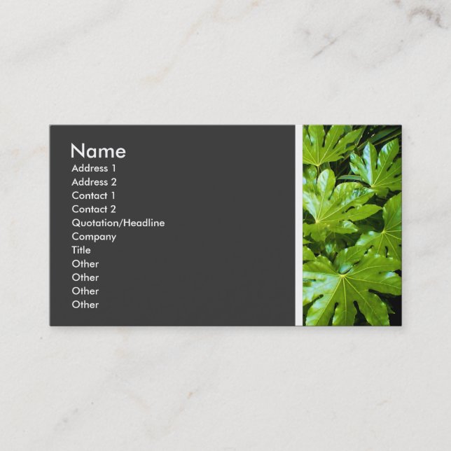 Texture Tone (Leaves) II Business Card (Front)