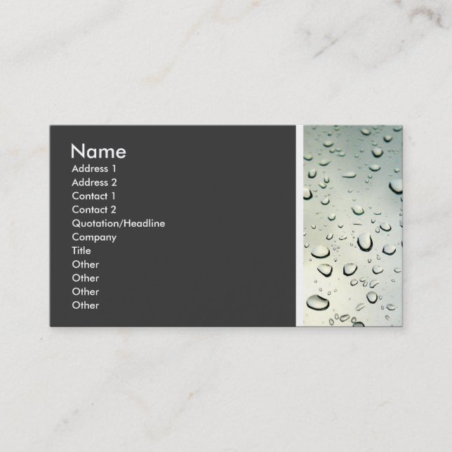 Texture Tone (Rain on my Window) II Business Card (Front)