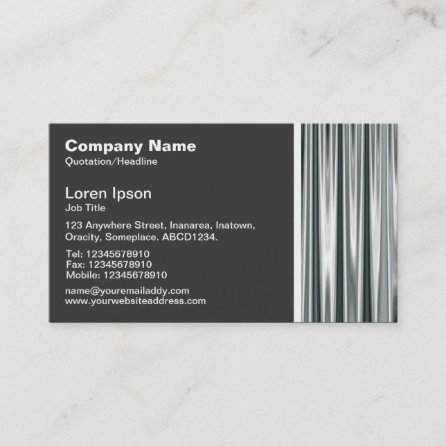 Texture Tone - Silver Curtain Business Card (Front)