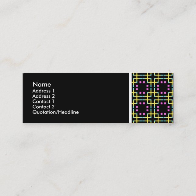 Texture Tone - Terrazzo Pattern 012 - Black Mini Business Card (Front)