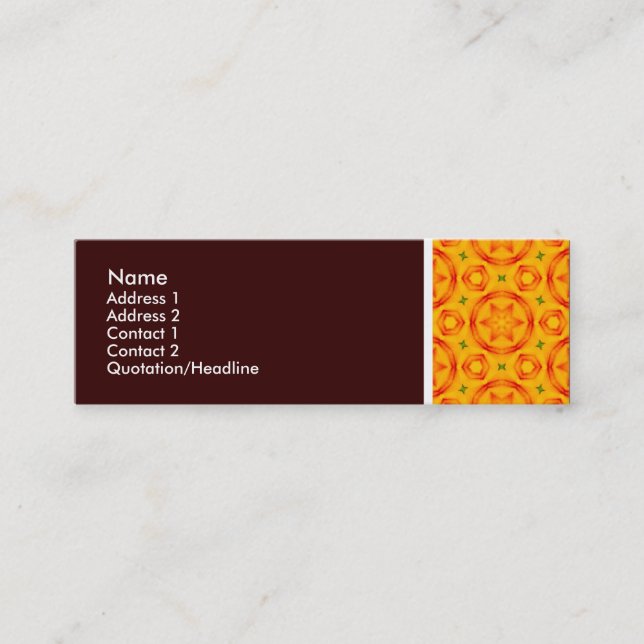 Texture Tone - Terrazzo Pattern 05 - Dark Brown Mini Business Card (Front)