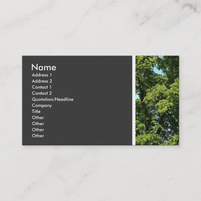 Texture Tone (Trees) Business Card (Front)