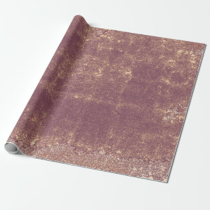 Texture Vintage Maroon Tan Decoupage Pattern Wrapping Paper