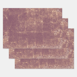 Texture Vintage Maroon Tan Decoupage Pattern Wrapping Paper Sheet