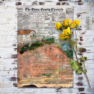 Texture Vintage Rustic Newspaper Decoupage Tissue Paper