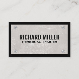 Texture Wall   Metal Screws   Black Border Business Card