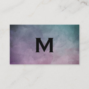Texture Watercolor Monogram Business Card