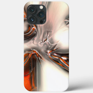Texture with intense orange and pearly or metallic iPhone 13 pro max case