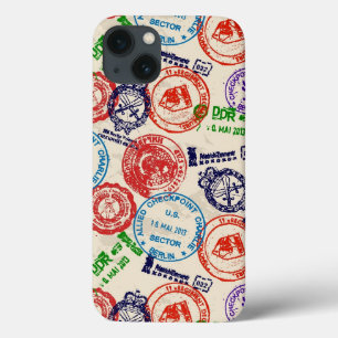 Texture with real stamps. iPhone 13 case