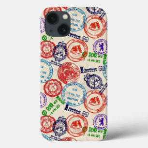 Texture with real stamps. iPhone 13 case