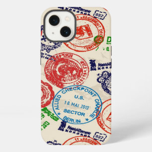 Texture with real stamps. iPhone 13 case
