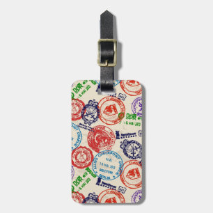Texture with real stamps. luggage tag
