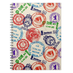 Texture with real stamps. notebook