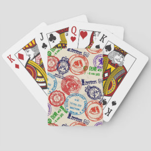 Texture with real stamps. playing cards