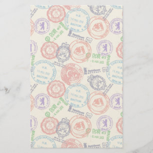 Texture with real stamps. stationery