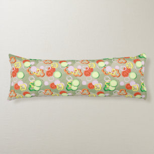 Texture With Slices Of Vegetables Body Cushion