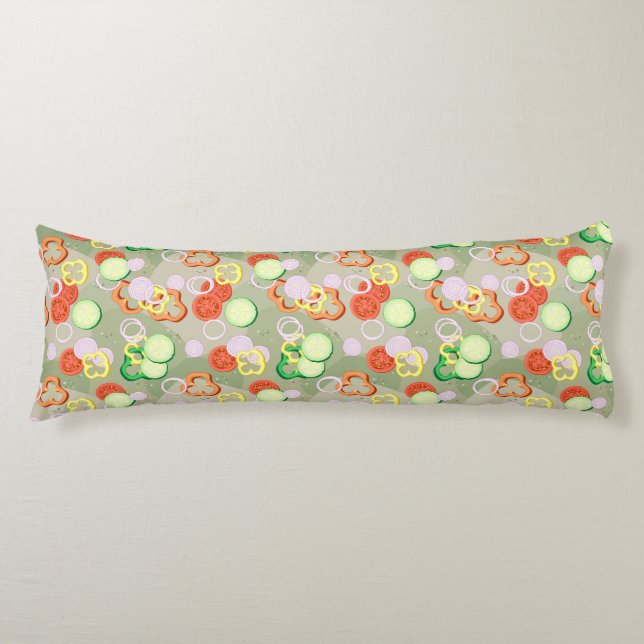 Texture With Slices Of Vegetables Body Cushion (Front)