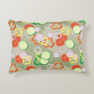 Texture With Slices Of Vegetables Decorative Cushion