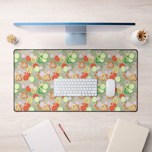 Texture With Slices Of Vegetables Desk Mat (Office 1)
