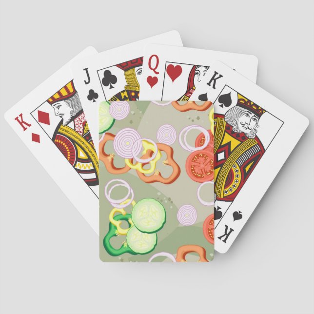 Texture With Slices Of Vegetables Playing Cards (Back)