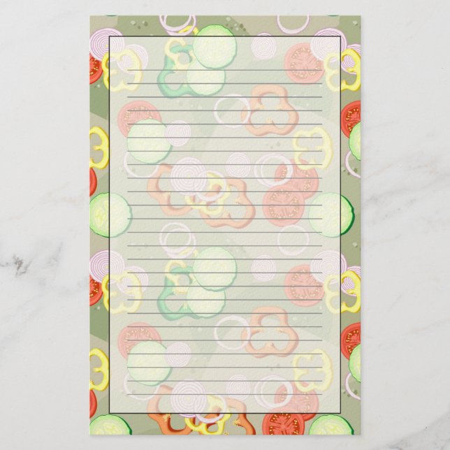 Texture With Slices Of Vegetables Stationery (Front)