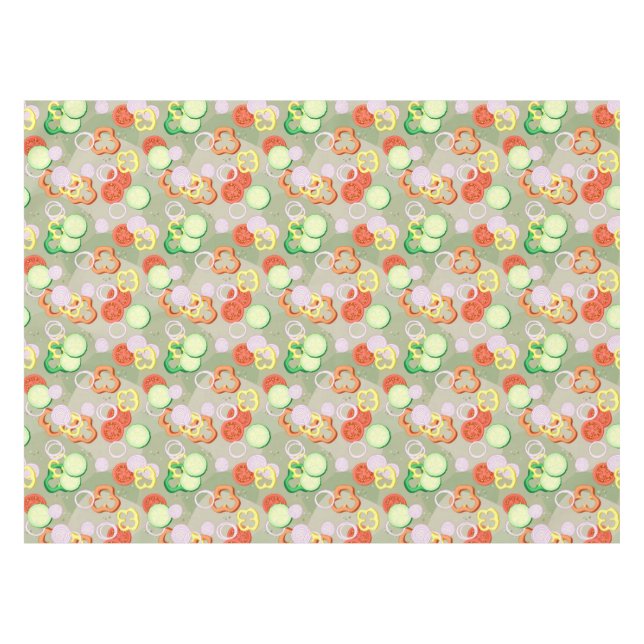 Texture With Slices Of Vegetables Tablecloth (Front (Horizontal))