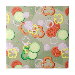 Texture With Slices Of Vegetables Tile