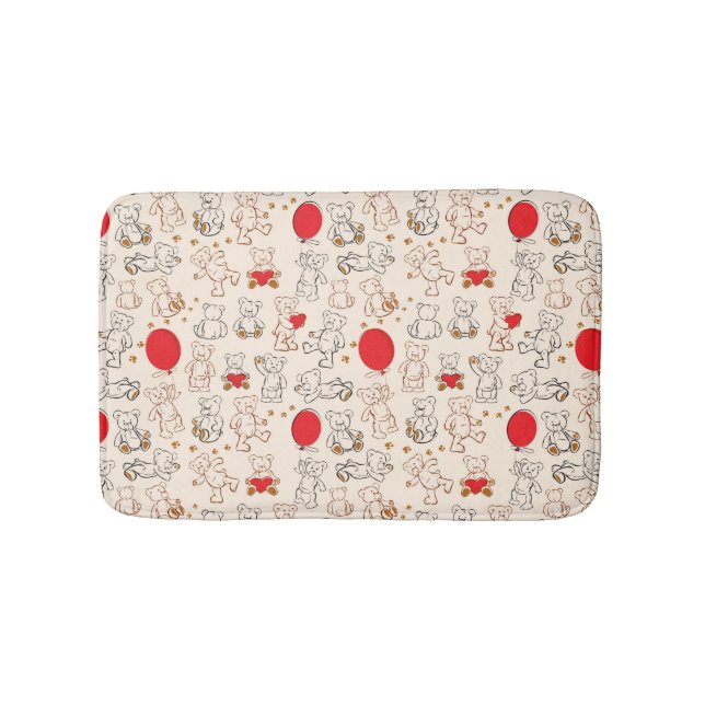 Texture With Teddy Bears Bath Mat (Front)