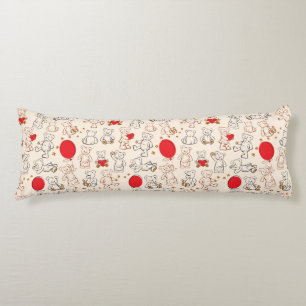 Texture With Teddy Bears Body Cushion
